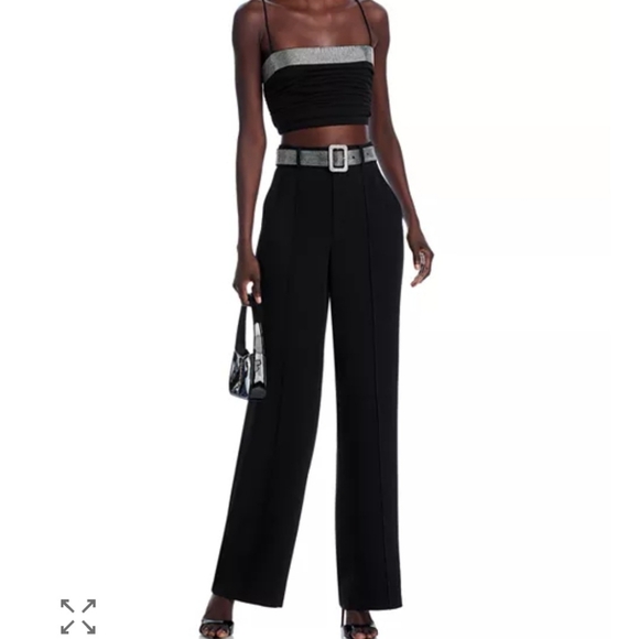 Cinq à Sept Elisabeth Rhinestone Crop Top, Size:M.New Without Tag - Picture 2 of 8